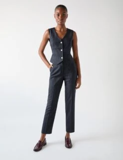 Wool Blend Pinstripe Cropped Waistcoat 16 Wool Blend Pinstripe Cropped Waistcoat -Marks and Spencer Shop wool blend pinstripe cropped waistcoat 6