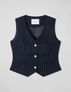 Wool Blend Pinstripe Cropped Waistcoat 17 Wool Blend Pinstripe Cropped Waistcoat -Marks and Spencer Shop wool blend pinstripe cropped waistcoat 7