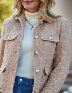 Boucle Pocket Detail Jacket 19 Boucle Pocket Detail Jacket -Marks and Spencer Shop wool blend textured collared short jacket 2