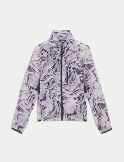 Woven Stormwear™ Printed Funnel Neck Running Jacket -Marks and Spencer Shop woven stormwear printed funnel neck running jacket 12