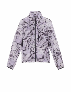 Woven Stormwear™ Printed Funnel Neck Running Jacket -Marks and Spencer Shop woven stormwear printed funnel neck running jacket