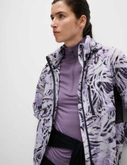 Woven Stormwear™ Printed Funnel Neck Running Jacket -Marks and Spencer Shop woven stormwear printed funnel neck running jacket 9